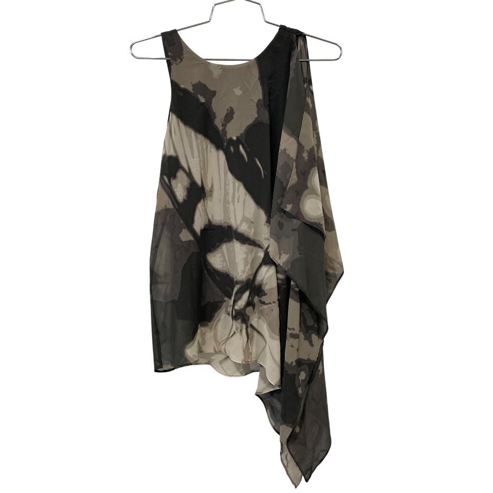 Alfani Top Size XS Asymmetrical Sleeveless Abstract Flowy Chiffon Whimsigoth